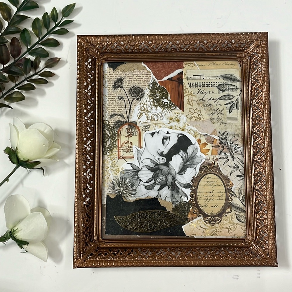 Vintage Ornate Frame Bronze Golden Maximalist MCM Decor